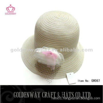 Ivory Wholesale straw hats with flower GW067